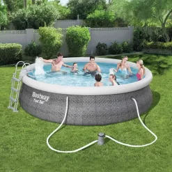 Bestway Piscina Hinchable Redonda Fast Set Rattan 457x107 Cm -Bestway Ventas bestway piscina hinchable redonda fast set rattan 457x107 cm 5