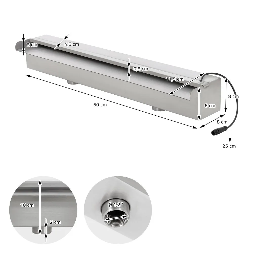 Cascada Piscina Led RGB 60 Cm 7 Cascada Piscina Led RGB 60 Cm - Imagen 5