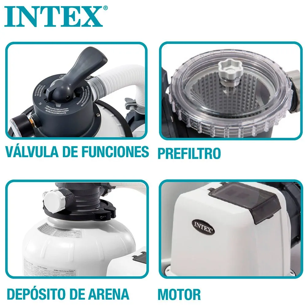 Intex Bomba Filtro Arena Krystal Clear 10.500L/h 7 Intex Bomba Filtro Arena Krystal Clear 10.500L/h - Imagen 5