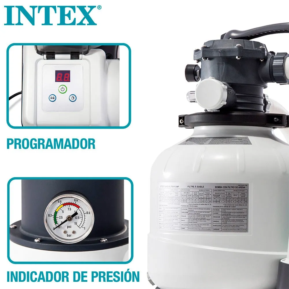 Intex Bomba Filtro Arena Krystal Clear 10.500L/h 8 Intex Bomba Filtro Arena Krystal Clear 10.500L/h - Imagen 6