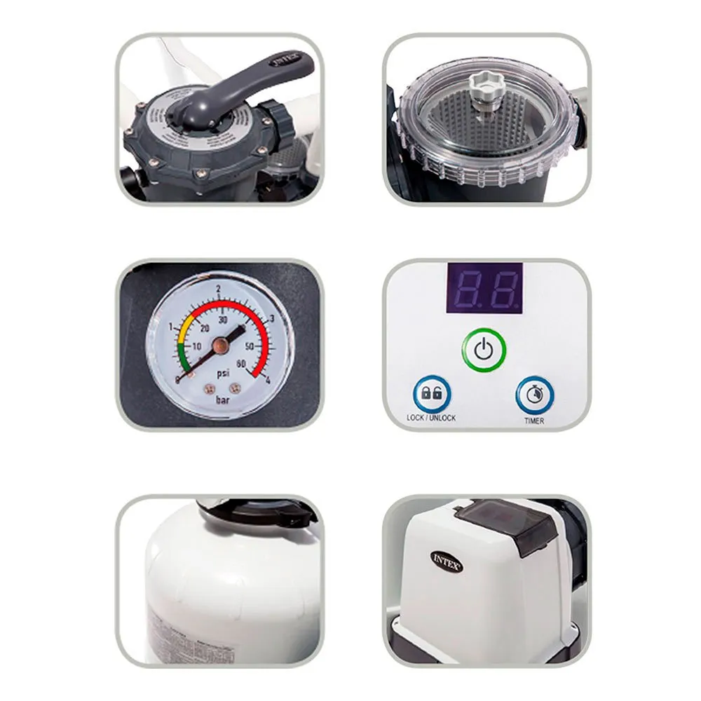 Intex Bomba Filtro Arena Krystal Clear 12.000L/h 5 Intex Bomba Filtro Arena Krystal Clear 12.000L/h - Imagen 3