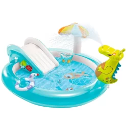 Intex Piscina Centro De Juegos Cocodrilo Con Tobogán Y Pulverizador